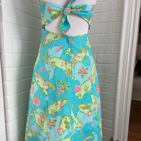 Lilly Pulitzer World Map Print Summer Sundress Size 4 - Picture 2 of 11